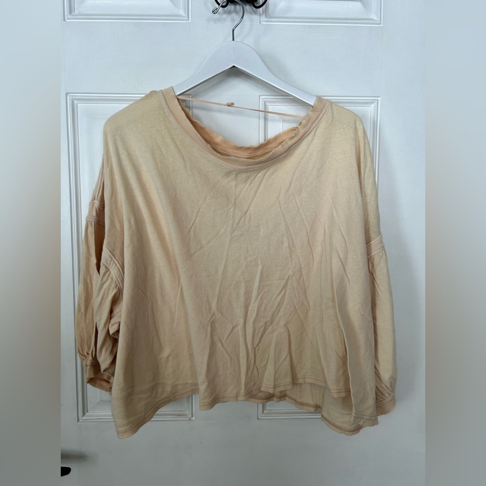 We The Free Beige Long Sleeve Tee